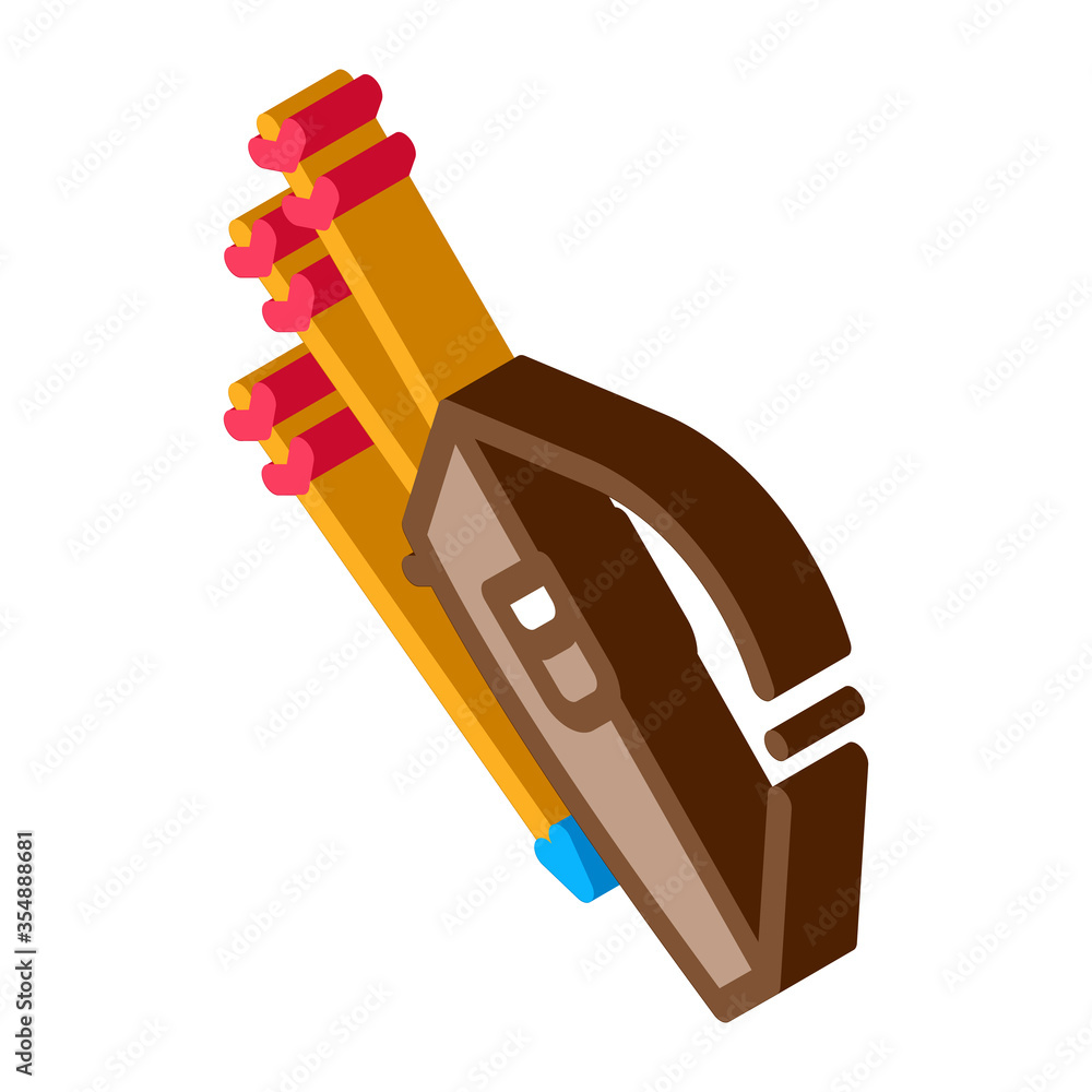 Aufkleber bag with archery arrows icon vector. isometric package container for carrying and storing arrows sig