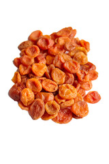 Dried apricot fruits isolated on white background