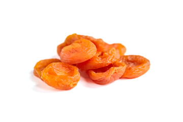 Dried apricot fruits isolated on white background