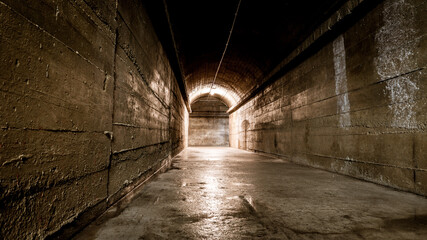 Fototapeta na wymiar tunnel underground hospital bunker German in Guernsey