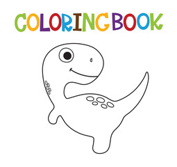 Cute dino coloring book. Vector illustration