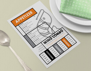 Fototapeta premium Crisp Funky Modern Restaurants Menu