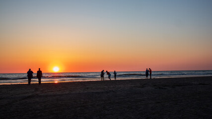 Fototapeta premium sunset on the beach netherlands