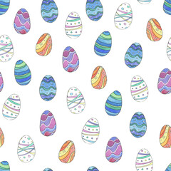 seamless watercolor eggs pattern