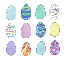 seamless watercolor eggs pattern