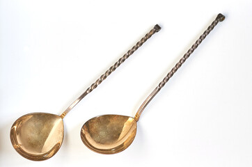 vintage spoon on white background
