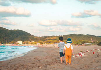 Two brothers at the beach