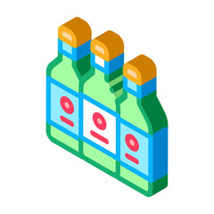 Drink Bottles Icon Vector. Isometric Drink Bottles sign. color isolated symbol illustration