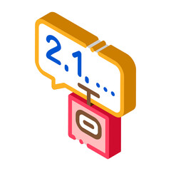 Countdown To Bang Icon Vector. Isometric Countdown To Bang sign. color isolated symbol illustration