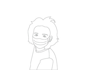 Boy wearing medical masks to prevent disease, flu, air pollution, contaminated air, world pollution. Coronavirus (2019-nCoV). Concept of coronavirus quarantine. 