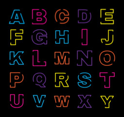 Neon Alphabet Letters Illustration 