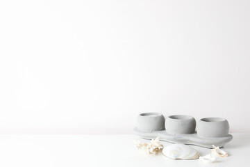 White frame mock up on a book shelf isolated on white background