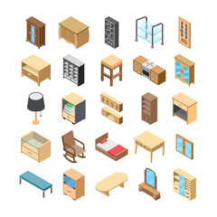 
Home Interior Flat Vector Icons 
