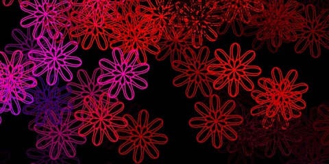 Dark Pink, Yellow vector texture with memphis shapes.