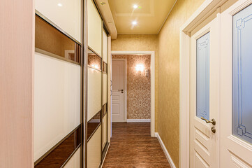 Russia, Moscow- January 27, 2020: interior room apartment modern bright cozy atmosphere. general cleaning, home decoration, preparation of house for sale