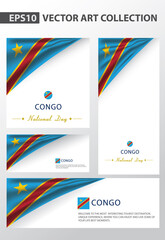 CONGO Colors Background Collection, DEMOCRATIC REPUBLIC OF THE CONGO National Flag (Vector Art)
