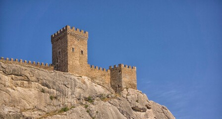 Fototapeta na wymiar Genoese fortress in Sudak in the Republic of Crimea