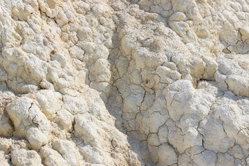 Beautiful background of white clay. Clay mining,