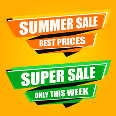 Summer Summer Sale origami banners.
