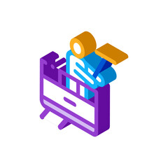 Window Washer Icon Vector. Isometric Window Washer sign. color isolated symbol illustration