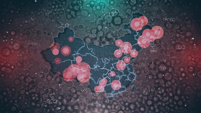 Mapping localization and spread of epidemic outbreak, biological hazard and health systems across the China. Suitable for mapping outbreaks of diseases, epidemics, crisis, emergency events.