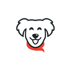 logo design dog line icon vector