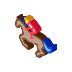 Running Horse Icon Vector. Isometric Running Horse sign. color isolated symbol illustration