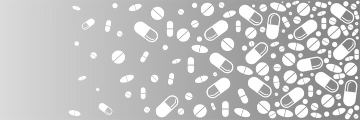 Medicine vintage seamless pattern. background made from pills and capsules. Vector Illustration