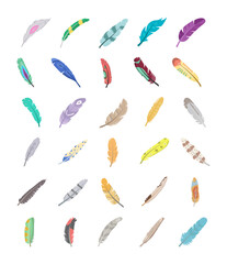 Colorful Feather Icons 