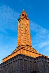 Obraz premium architecture, art, belief, built, cathedral, catholic, christianity, church, city, cityscape, concrete, construction, cultural, europe, famous, france, french, havre, high, historic, image, joseph, 