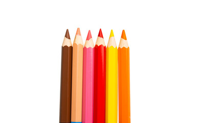 color double-sided pencils isolated