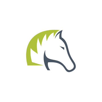 logo design horse pine tree icon vector