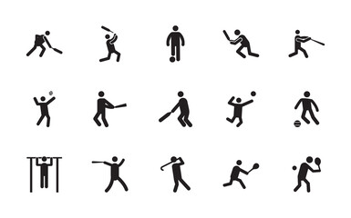 
Sportsmen Glyph Icons Set 
