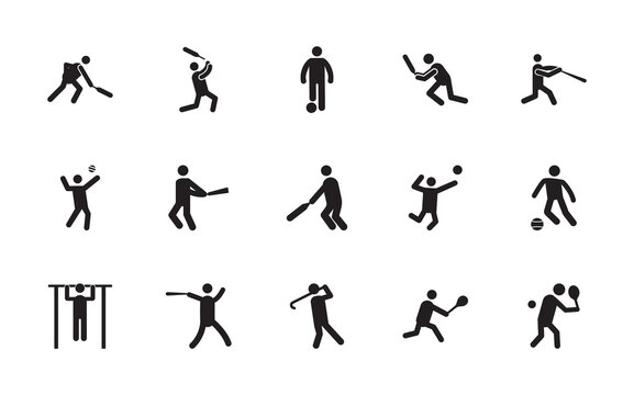 
Sportsmen Glyph Icons Set 
