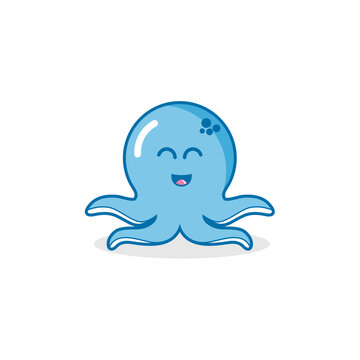 logo design octopus cute icon vector