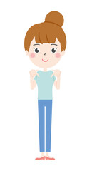 指差しする主婦のイラスト1