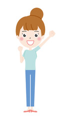 やる気に満ち溢れる主婦のイラスト1