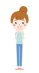 喜ぶ主婦のイラスト