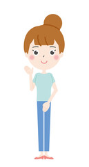 案内する主婦のイラスト1