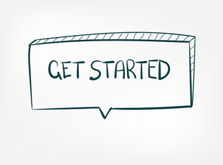 get started doodle vector concept isolated sign symbol