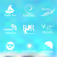 Summer icons set. Vector illustration