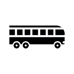Bus icon on isolated white background, School bus glyph icon, Solid vector sign, Glyph style pictogram isolated on white. Bus icon vector illustration