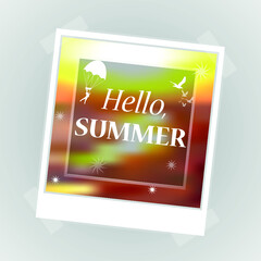 Hello Summer Card. Vector illustration