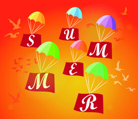 Summer poster. Vector illustration
