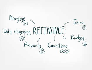 refinance doodle vector concept isolated sign symbol