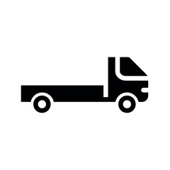 Mini delivery truck icon on isolated white background, Pickup glyph icon, Solid vector sign, Glyph style pictogram isolated on white. Pickup Truck icon vector illustration