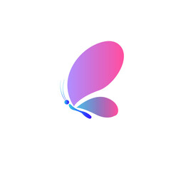 Color butterfly logo isolated on white background
