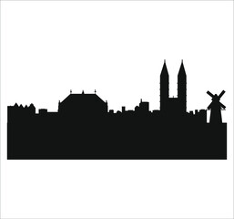 Skyline of the city of Bremen in Germany. illustration for web and mobile design.