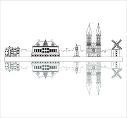 Fototapeta premium Skyline of the city of Bremen in Germany. illustration for web and mobile design.