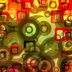 Obraz premium grunge squares circles on the wall